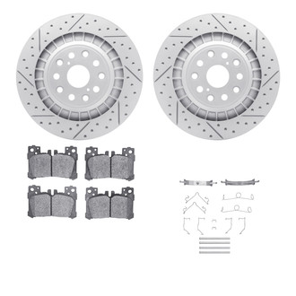 R1 Concepts® - Drilled and Slotted Rear Brake Kit with Optimum OE Pads