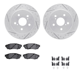 R1 Concepts® - Carbon Coated Drilled and Slotted Brake Kit with Optimum OE Pads