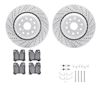 R1 Concepts® - Drilled and Slotted Rear Brake Kit with Optimum OE Pads