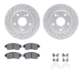 R1 Concepts® - Drilled and Slotted Front Brake Kit with Optimum OE Pads
