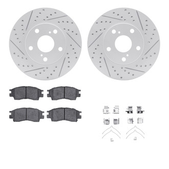 R1 Concepts® - Drilled and Slotted Front Brake Kit with Optimum OE Pads