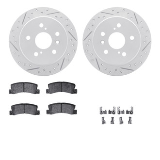 R1 Concepts® - Drilled and Slotted Rear Brake Kit with Optimum OE Pads