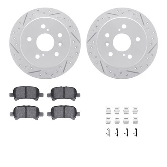 R1 Concepts® - Drilled and Slotted Rear Brake Kit with Optimum OE Pads