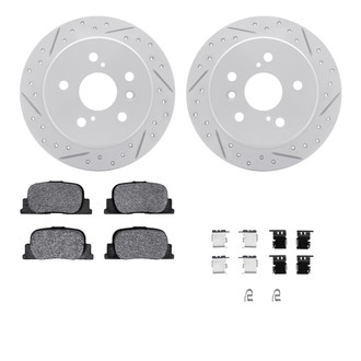 R1 Concepts® - Drilled and Slotted Rear Brake Kit with Optimum OE Pads