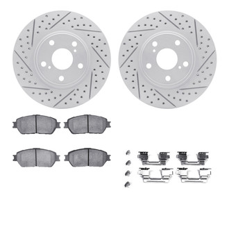 R1 Concepts® - Drilled and Slotted Front Brake Kit with Optimum OE Pads