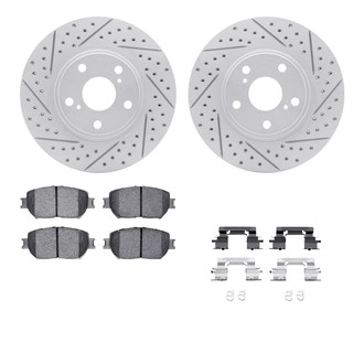 R1 Concepts® - Drilled and Slotted Front Brake Kit with Optimum OE Pads