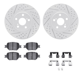 R1 Concepts® - Drilled and Slotted Front Brake Kit with Optimum OE Pads