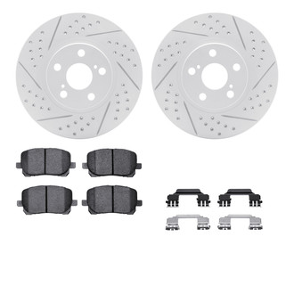 R1 Concepts® - Drilled and Slotted Front Brake Kit with Optimum OE Pads