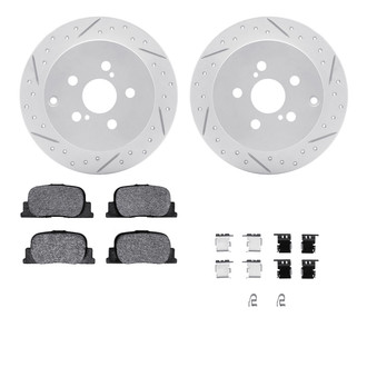 R1 Concepts® - Drilled and Slotted Rear Brake Kit with Optimum OE Pads