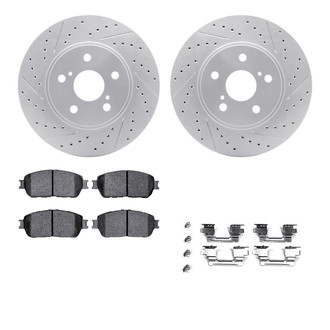 R1 Concepts® - Drilled and Slotted Front Brake Kit with Optimum OE Pads