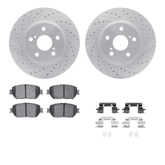 R1 Concepts® - Drilled and Slotted Front Brake Kit with Optimum OE Pads