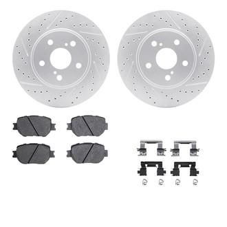 R1 Concepts® - Drilled and Slotted Front Brake Kit with Optimum OE Pads