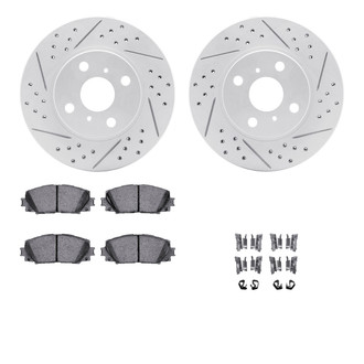 R1 Concepts® - Drilled and Slotted Front Brake Kit with Optimum OE Pads