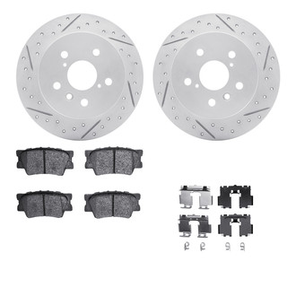 R1 Concepts® - Drilled and Slotted Rear Brake Kit with Optimum OE Pads
