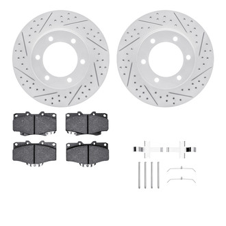 R1 Concepts® - Drilled and Slotted Front Brake Kit with Optimum OE Pads