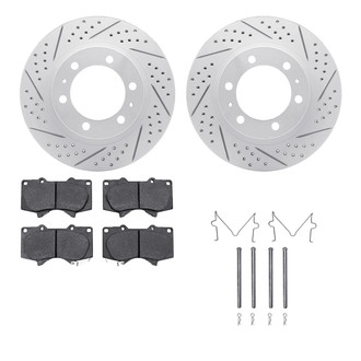 R1 Concepts® - Carbon Coated Drilled and Slotted Brake Kit with Optimum OE Pads