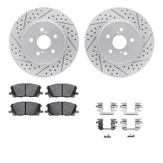 R1 Concepts® - Drilled and Slotted Front Brake Kit with Optimum OE Pads