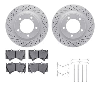 R1 Concepts® - Carbon Coated Drilled and Slotted Brake Kit with Optimum OE Pads