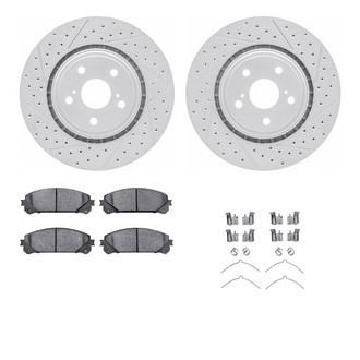 R1 Concepts® - Carbon Coated Drilled and Slotted Brake Kit with Optimum OE Pads