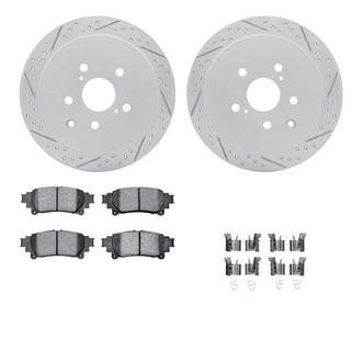 R1 Concepts® - Drilled and Slotted Rear Brake Kit with Optimum OE Pads