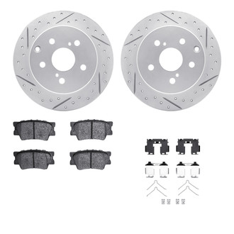 R1 Concepts® - Drilled and Slotted Rear Brake Kit with Optimum OE Pads
