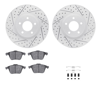 R1 Concepts® - Drilled and Slotted Front Brake Kit with Optimum OE Pads
