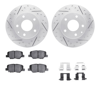 R1 Concepts® - Drilled and Slotted Rear Brake Kit with Optimum OE Pads