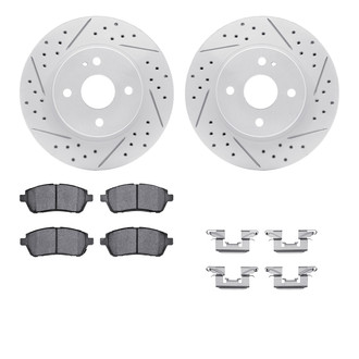 R1 Concepts® - Drilled and Slotted Front Brake Kit with Optimum OE Pads