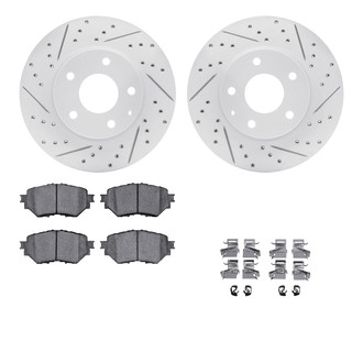 R1 Concepts® - Drilled and Slotted Front Brake Kit with Optimum OE Pads