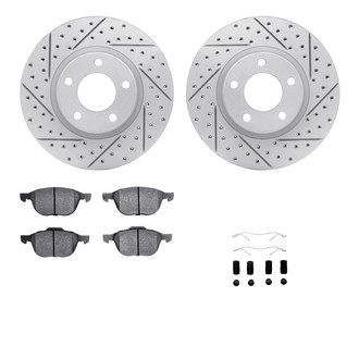 R1 Concepts® - Carbon Coated Drilled and Slotted Brake Kit with Optimum OE Pads