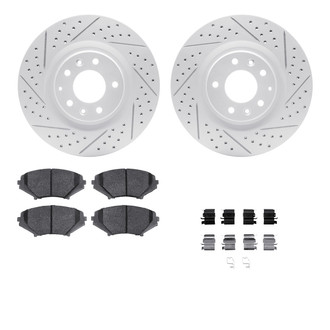 R1 Concepts® - Drilled and Slotted Front Brake Kit with Optimum OE Pads