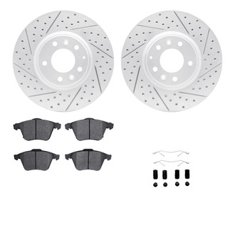 R1 Concepts® - Drilled and Slotted Front Brake Kit with Optimum OE Pads