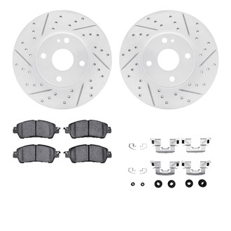 R1 Concepts® - Carbon Coated Drilled and Slotted Brake Kit with Optimum OE Pads