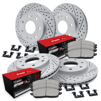 R1 Concepts® - Drilled and Slotted Brake Kit with Optimum OE Pads