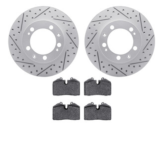 R1 Concepts® - Drilled and Slotted Front Brake Kit with Optimum OE Pads