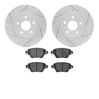 R1 Concepts® - Drilled and Slotted Rear Brake Kit with Optimum OE Pads