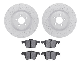 R1 Concepts® - Drilled and Slotted Front Brake Kit with Optimum OE Pads