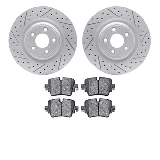 R1 Concepts® - Drilled and Slotted Rear Brake Kit with Optimum OE Pads