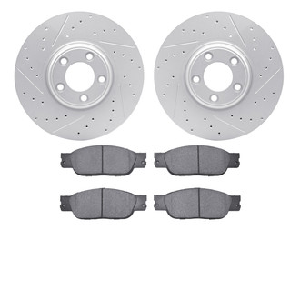 R1 Concepts® - Drilled and Slotted Front Brake Kit with Optimum OE Pads