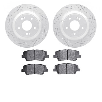 R1 Concepts® - Drilled and Slotted Rear Brake Kit with Optimum OE Pads