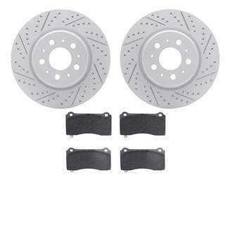 R1 Concepts® - Drilled and Slotted Front Brake Kit with Optimum OE Pads