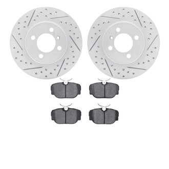 R1 Concepts® - Drilled and Slotted Front Brake Kit with Optimum OE Pads