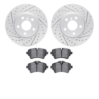 R1 Concepts® - Drilled and Slotted Front Brake Kit with Optimum OE Pads