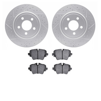 R1 Concepts® - Drilled and Slotted Front Brake Kit with Optimum OE Pads