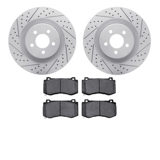 R1 Concepts® - Drilled and Slotted Front Brake Kit with Optimum OE Pads