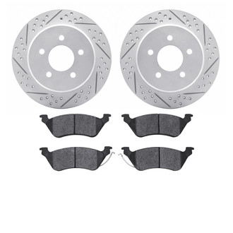 R1 Concepts® - Drilled and Slotted Rear Brake Kit with Optimum OE Pads