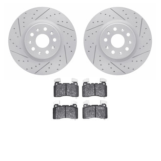 R1 Concepts® - Drilled and Slotted Front Brake Kit with Optimum OE Pads