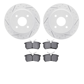 R1 Concepts® - Drilled and Slotted Rear Brake Kit with Optimum OE Pads