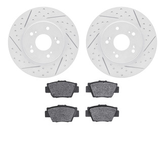 R1 Concepts® - Drilled and Slotted Rear Brake Kit with Optimum OE Pads