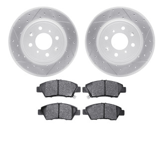 R1 Concepts® - Carbon Coated Drilled and Slotted Brake Kit with Optimum OE Pads